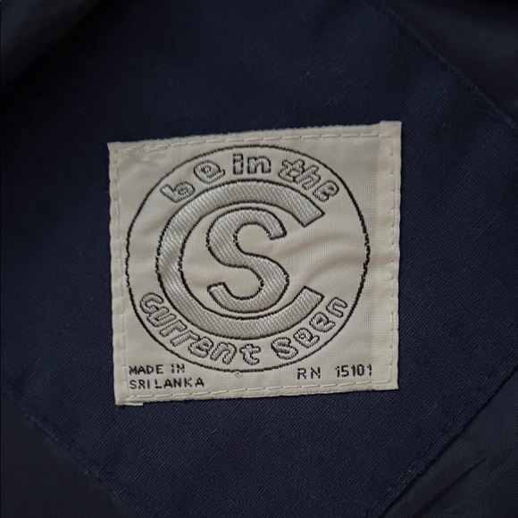 Vintage Current Air Navy Blue with White Accents Bomber Jacket Windbreaker in S - Picture 11 of 14